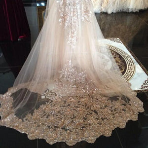 Women's Polyester Applique Edge One-Layer Embroidery Bridal Veils