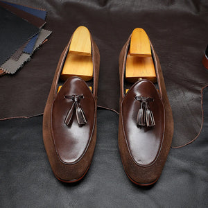 Men's Genuine Leather Round Toe Slip-On Closure Formal Shoes