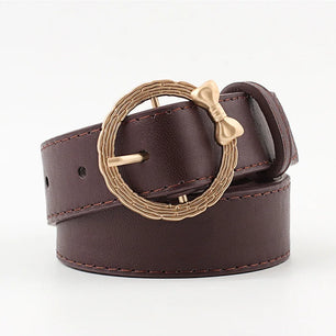 Women's PU Leather Adjustable Strap Pin Buckle Closure Belts