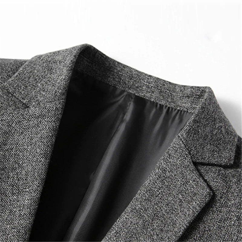 Men's Polyester Notched Collar Long Sleeve Single Breasted Blazers