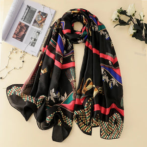 Women's Polyester Neck Wrap Printed Pattern Luxury Beach Scarves