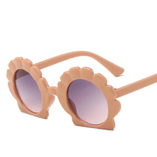 Kid's Girl Resin Frame Round Shaped UV400 Trendy Sunglasses