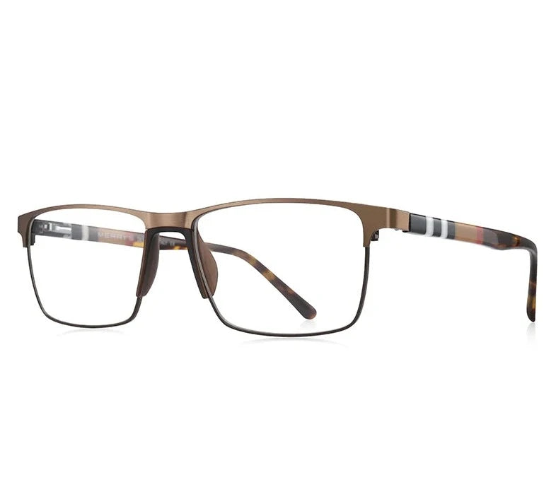 Men's Titanium Alloy Frame Full-Rim Square Shaped Trendy Glasses