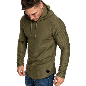Men's Polyester Long Sleeves Solid Pattern Casual Hooded Jacket