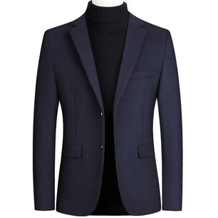 Men's Polyester Notched Collar Long Sleeve Single Breasted Blazers