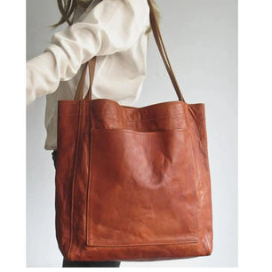 Women's PU Leather Open Closure Solid Pattern Casual Shoulder Bag