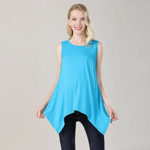 Women's Cotton O-Neck Sleeveless Breastfeeding Maternity Top