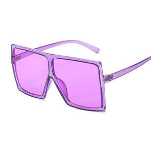 Women's Plastic Frame Acrylic Lens Square Shape Trendy Sunglasses