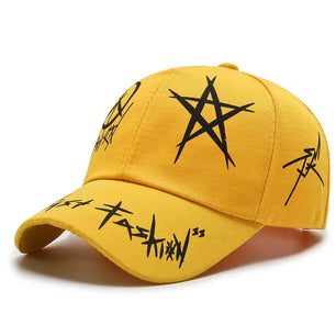 Men's Cotton Adjustable Strap Printed Pattern Casual Baseball Cap