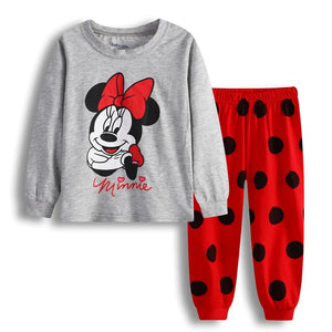 Kid's Girl Cotton O-Neck Long Sleeve Trendy Sleepwear Pajamas Set