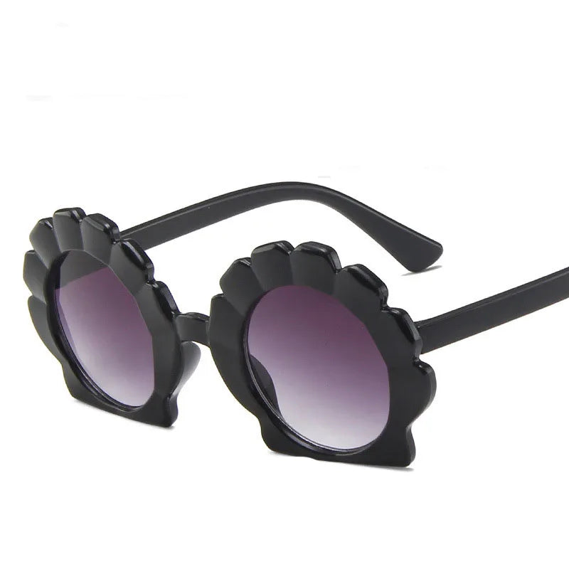 Kid's Girl Resin Frame Round Shaped UV400 Trendy Sunglasses