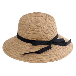 Women's Straw Solid Pattern Sun Protection Trendy Beach Hat