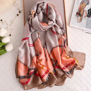 Women's Polyester Neck Wrap Printed Pattern Luxury Beach Scarves