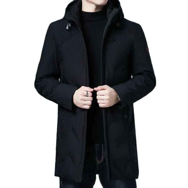 Men's Polyester Full Sleeves Zipper Closure Hooded Casual Jacket