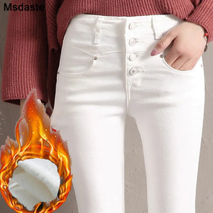 Women's Cotton Button Fly Closure Solid Pattern Casual Pants