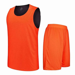 Men's Polyester O-Neck Sleeveless Solid Breathable Sports Set