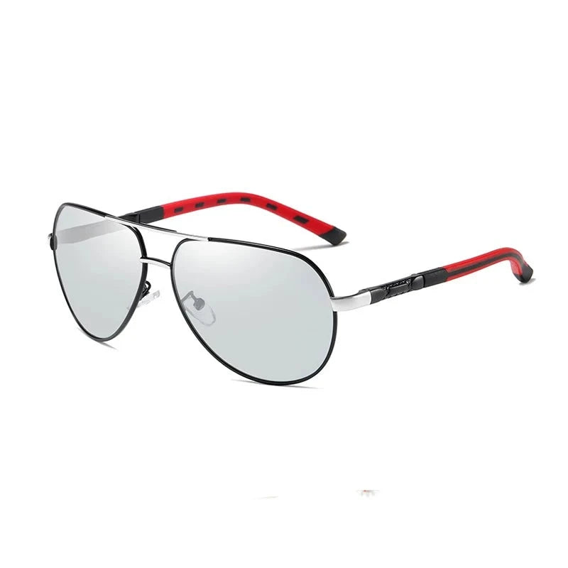 Men's Aluminum Frame TAC Lens Oval Shaped Polarized Sunglasses