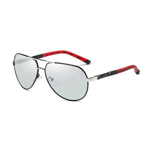 Men's Aluminum Frame Polaroid Lens Oval Shaped Trendy Sunglasses