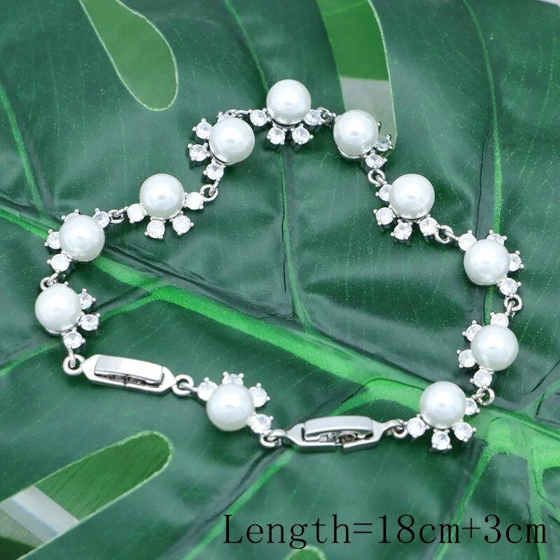 Women's 100% 925 Sterling Silver Pearl Geometric Jewelry Sets