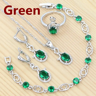 Women's 100% 925 Sterling Silver Zircon Geometric Jewelry Sets