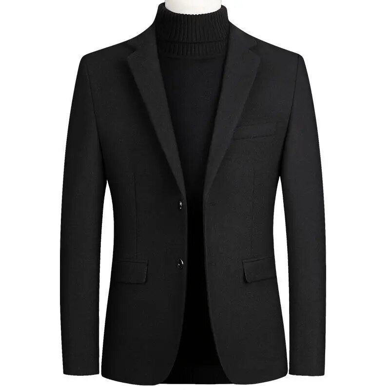 Men's Polyester Notched Collar Long Sleeve Single Breasted Blazers