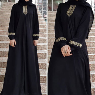 Women's Arabian Microfiber Long Sleeves Solid Elegant Abaya