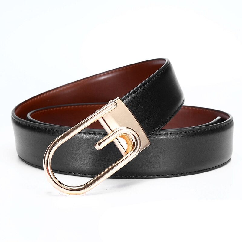 Men's Cowskin Buckle Closure Solid Pattern Formal Wear Belts