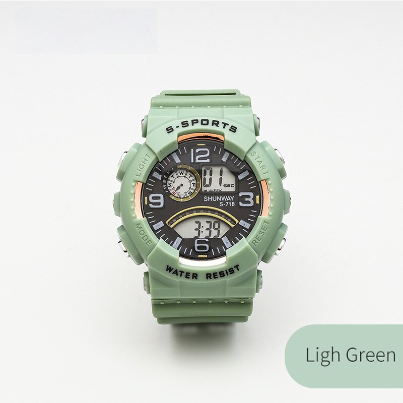 Men's Alloy Case Luminous Multifunction Electronic Trendy Watch