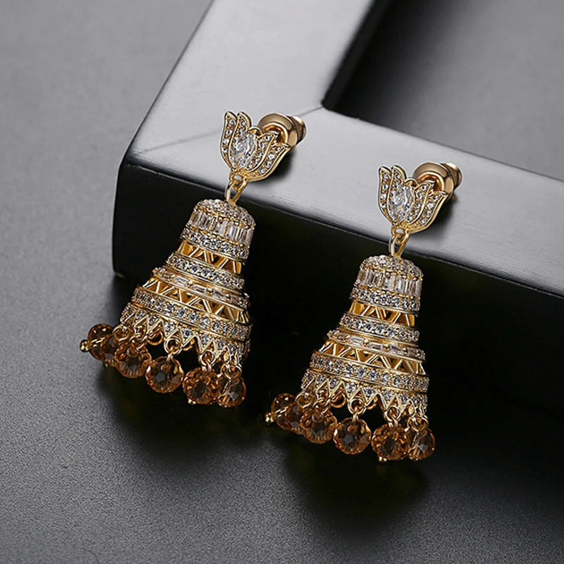 Women's Copper Alloy Cubic Zirconia Trendy Geometric Drop Earrings