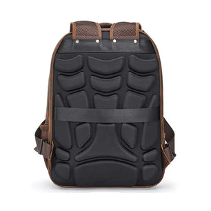 Men's Genuine Leather Zipper Closure Solid Pattern Backpack