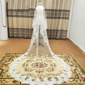 Women's Polyester Applique Edge One-Layer Bridal Wedding Veils