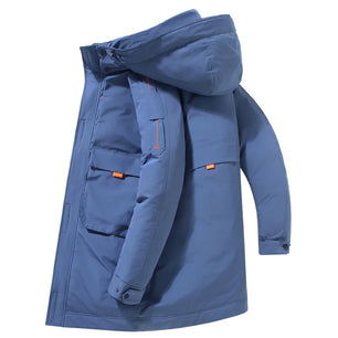 Men's Polyester Full Sleeves Zipper Closure Hooded Casual Jacket