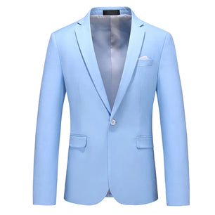 Men's Notched Polyester Long Sleeve Single Breasted Blazers Set