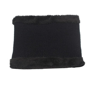 Men's Faux Fur Skullies Beanies Knitted Pattern Casual Warm Cap