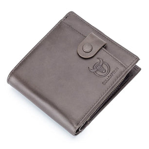 Men's Genuine Leather Card Holder Solid Pattern Trendy Wallets