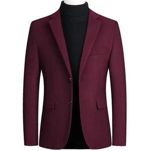 Men's Polyester Notched Collar Long Sleeve Single Breasted Blazers