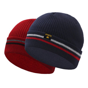 Men's Acrylic Skullies Beanies Striped Pattern Casual Warm Cap