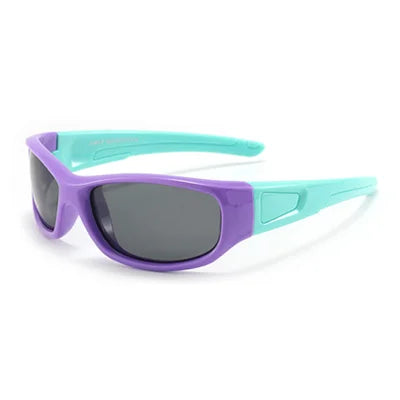 Kid's Acetate Frame Polycarbonate Lens Rectangle Shape Sunglasses