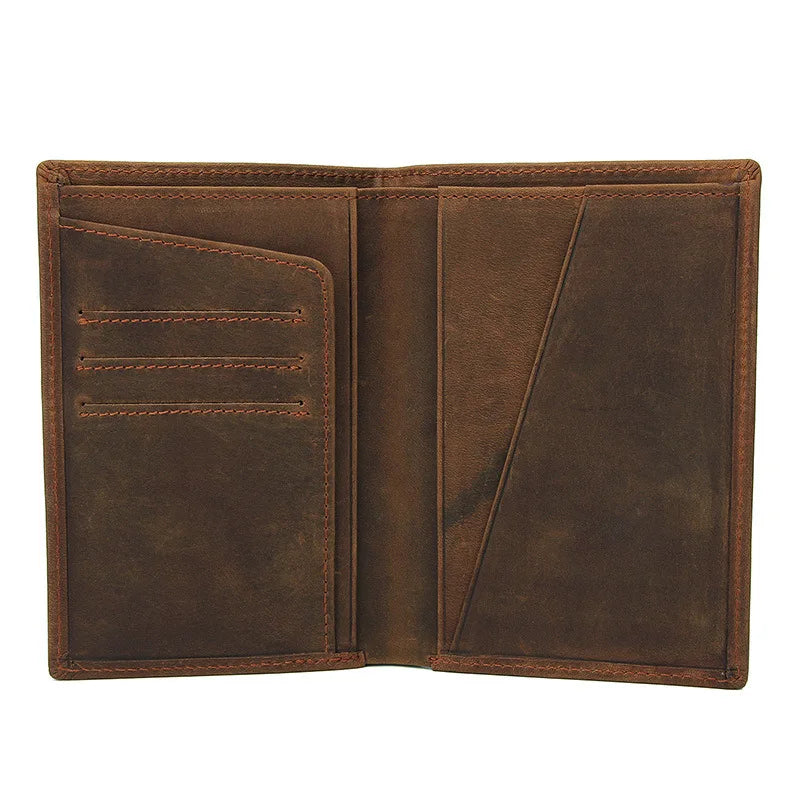 Men's Genuine Leather Solid Pattern Card Holder Vintage Wallet