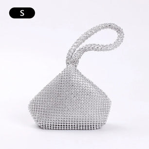 Women's Polyester Hasp Closure Rhinestone Bridal Wedding Clutch