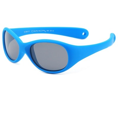 Kid's Acetate Frame Oval Shape Polarized Flexible Sunglasses