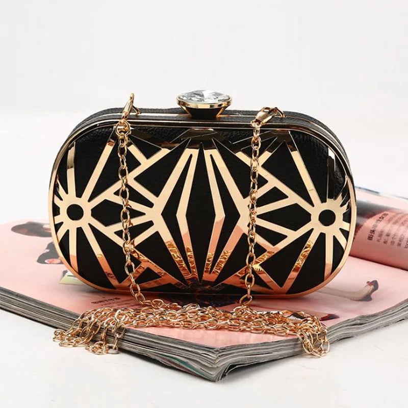 Women's PU Leather Hasp Closure Solid Pattern Wedding Clutch