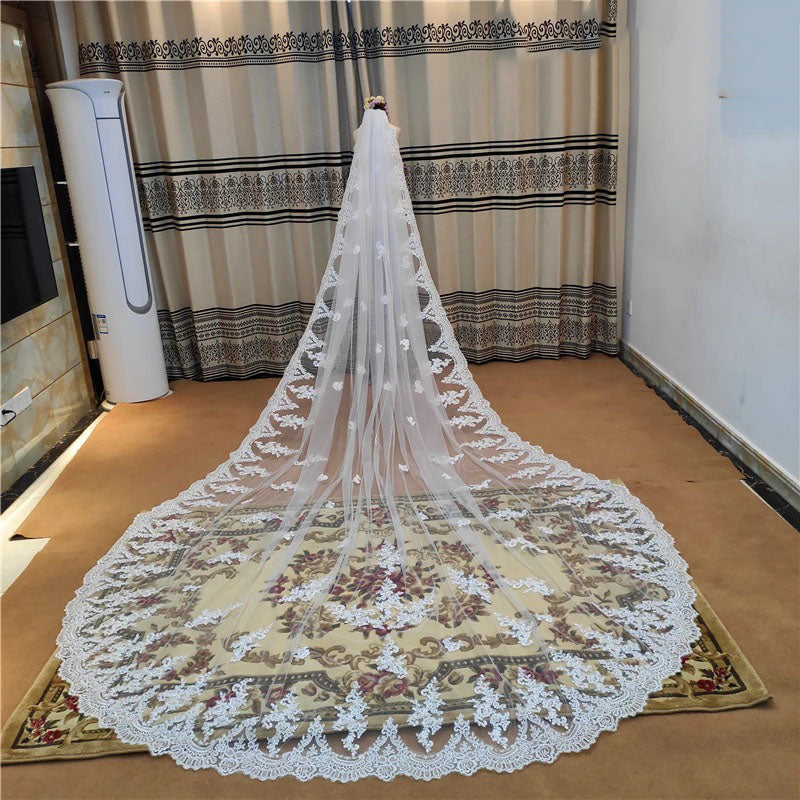 Women's Polyester Applique Edge One-Layer Bridal Wedding Veils