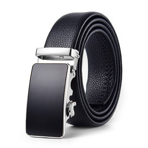 Men's Leather Automatic Buckle Closure Solid Pattern Trendy Belts