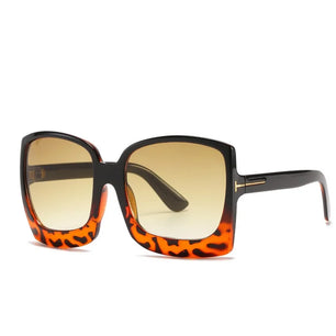 Women's Resin Frame Square Shaped Vintage Trendy Sunglasses