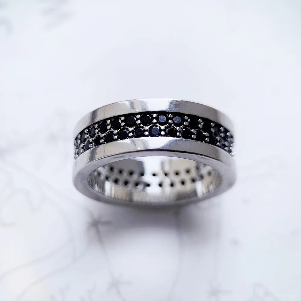 Women's 100% 925 Sterling Silver Classic Geometric Pattern Ring