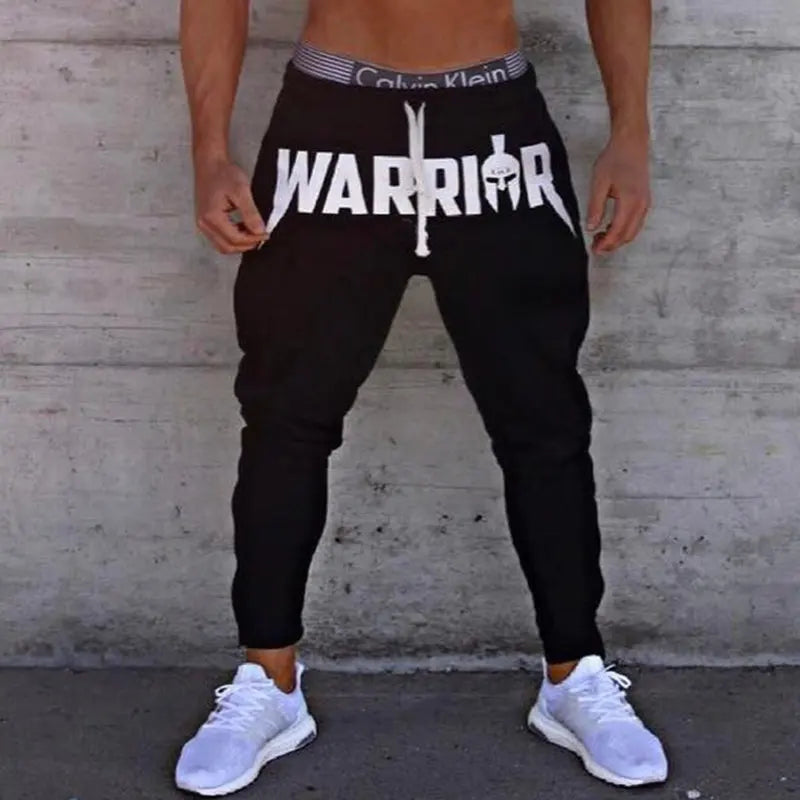 Men's Cotton Drawstring Closure Running Gym Sportswear Trousers