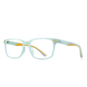 Kid's Plastic Frame Square Shaped Light Blocking Trendy Glasses