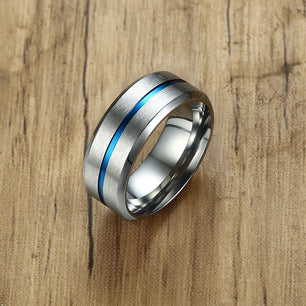 Men's Metal Stainless Steel Trendy Geometric Shaped Wedding Ring