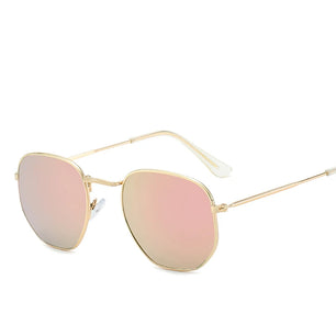 Women's Copper Frame Polycarbonate Lens Square Shape Sunglasses